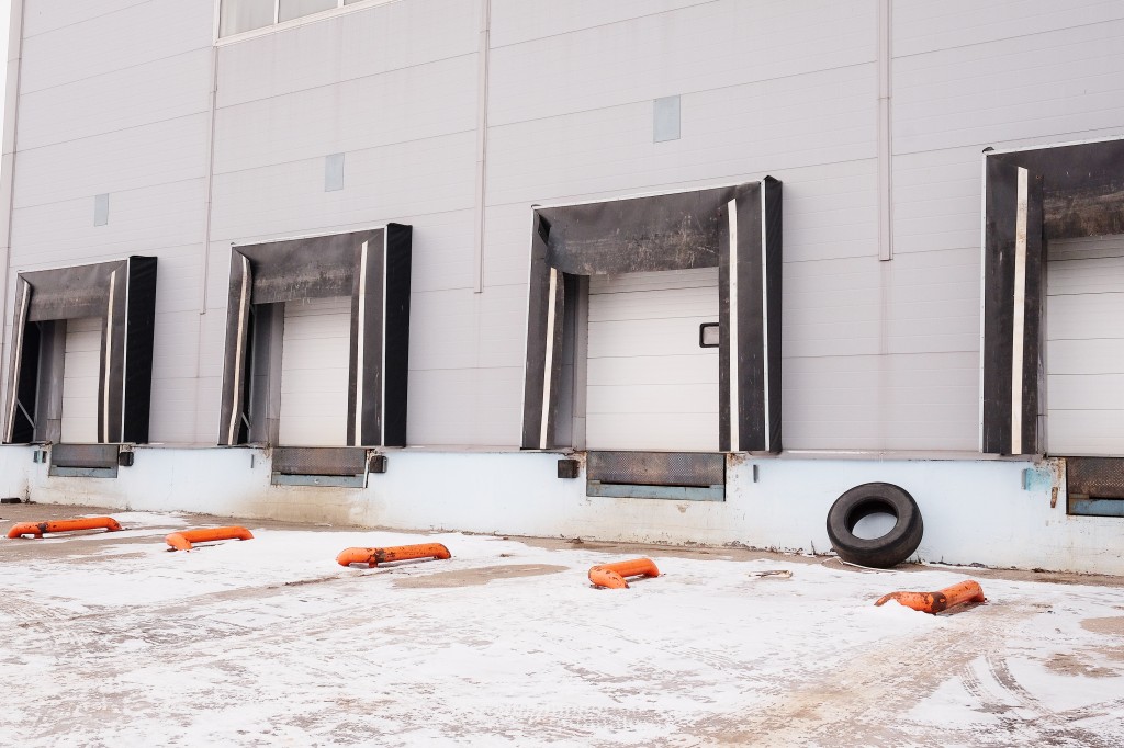 A warehouse. The place of unloading trucks